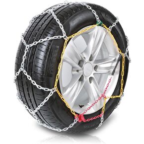 Snow Tire Chains, Passenger Cars/Pickup Trucks/SUV Tire Traction Chain, Tire Width 225 235 245 255 275mm, Portable Car Anti-Skid Tire Chains - Set of 2