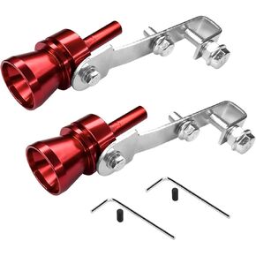 Universal 2PCS Turbo Sound Whistle Simulator, Aluminum Turbo Sound Whistle Exhaust Muffler Sound Booster Compatible with Motorcycle, Truck, Cars, Dirt Bike, Car Styling Accessories (Black)