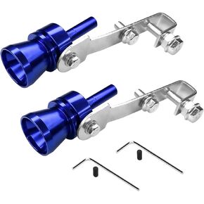 Universal 2PCS Turbo Sound Whistle Simulator, Aluminum Turbo Sound Whistle Exhaust Muffler Sound Booster Compatible with Motorcycle, Truck, Cars, Dirt Bike, Car Styling Accessories (Black)