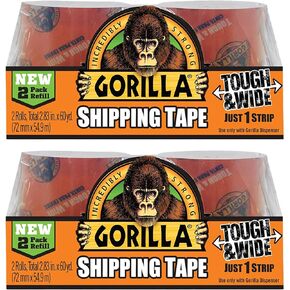 Gorilla Packing Tape Tough & Wide Refill, 2.83" x 30 yd. (4 Rolls)