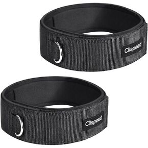 CLISPEED 2pcs Fitness Thigh Straps Padded D-Ring Ankle Strap Leg Cuffs for Gym Cable Machines Thigh Straps Fits Men&Women