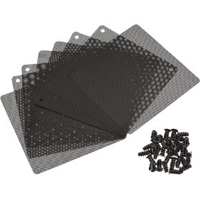 MECCANIXITY 120mm Computer Fan Filter Grills PVC Mesh Dustproof Case Cover with Screws for Computers, Black Pack of 8