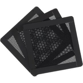 MECCANIXITY 3PCS PC Dust Filter, 90x90mm Magnetic Frame PVC Computer Case Cooler Dustproof Mesh Cover Fan Grills for Computer Chassis Speakers, Black
