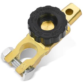 LotFancy Top Post Battery Disconnect Switch for Car Auto Truck Boat RV ATV, Pack of 2, 12V 24V Battery Cutoff Switch, Heavy Duty Battery Isolator Switch, 125/500 Amps