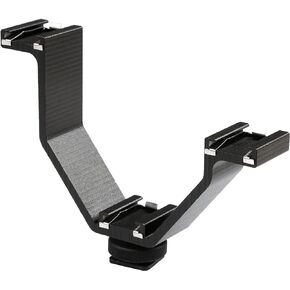 Movo MQ-THM01 Triple Shoe Bracket - Camera V Bracket for Lights, Monitors, Microphones and More (Small)