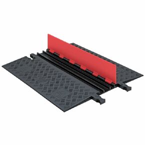 Guard Dog GD3X75-O/B واقي كابل منخفض المستوى ذو 3 قنوات عالي التحمل مع منحدر متوافق مع ADA، غطاء برتقالي مع منحدر أسود، طول 36 بوصة، عرض 30.3 بوصة، ارتفاع 1.25 بوصة