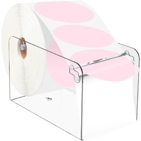 Manual Label Dispenser Acrylic Adjustable Label Holder Sticker Dispenser Clear Sticker Roll Dispenser Sticker Holder Organizer Label Stand for Office Home Business Tabletop (10 x 6 x 6 Inch)