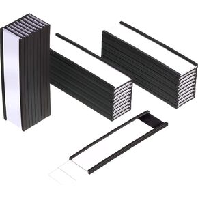 30 Pcs Magnetic Labels Magnetic Tool Box Labels Holders with 30 Pcs Protective Films and 60 Pcs Replacement Paper Strips Blank Magnetic Shelf Rack Labels for Shelf Bin (3 x 0.8 Inch)