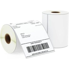 BETCKEY - 4" x 6" (102 mm x 152 mm) Shipping Labels Compatible with Zebra & Rollo Label Printer(not for dymo 4XL), Premium Adhesive & Perforated [12 Rolls, 3000 Labels]