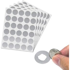150 Pack, 1" Scratch Off Stickers Labels, Round Circle - Silver