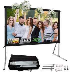 Elite Screens Yard Master 2, 135-inch Outdoor Portable Fast Folding Projector Screen w/ Stand 16:9, 8K 4K Ultra HD 3D Movie Theater Cinema REAR Projection (OMS135HR3) US Based Company 2-YEAR WARRANTY