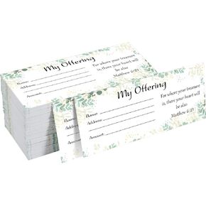Eaasty 500 Pcs Church Offering Envelope My Offering Bill Size Envelope Tithe Checks and Cash Church Communion Supplies for Donations Christian Religious Occasions