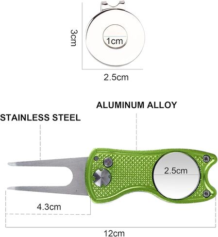 Golf Divot Tool with Ball Marker Magnetic Hat Clip Golf Court Accessories Gifts for Men Women Golfer in Kuwait