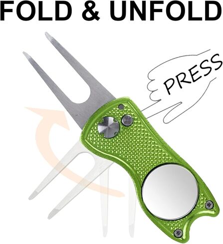 Golf Divot Tool with Ball Marker Magnetic Hat Clip Golf Court Accessories Gifts for Men Women Golfer in Kuwait