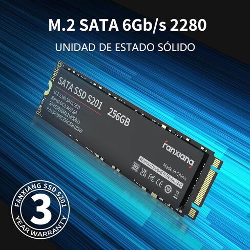 محرك أقراص الحالة الصلبة الداخلي S201 1 تيرابايت M.2 SSD 2280 SATA III 6 جيجابت/ثانية، ذاكرة تخزين مؤقت SLC لزيادة السرعة، سرعة قراءة تصل إلى 550 ميجابايت/ثانية، متوافق مع أجهزة الكمبيوتر المحمول وأجهزة الكمبيوتر المكتبية (أسود) in Kuwait