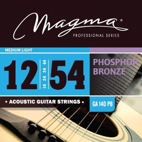 Magma - أوتار جيتار صوتي - 3 مجموعات من أوتار صوتية برونزية فوسفور خفيفة للغاية مقاس 09-46 (.009 بوصة - .046 بوصة) - GA100PB in Saudi Arabia