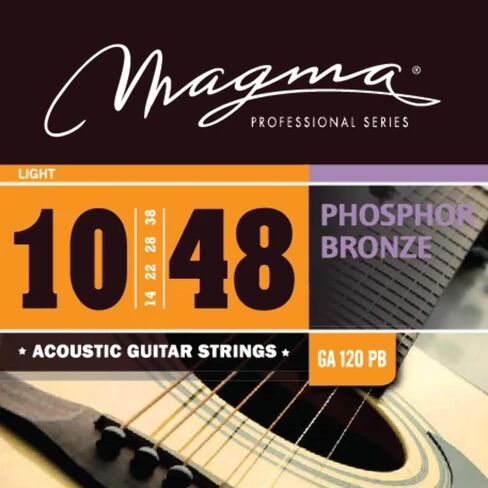 Magma - أوتار جيتار صوتي - 3 مجموعات من أوتار صوتية برونزية فوسفور خفيفة للغاية مقاس 09-46 (.009 بوصة - .046 بوصة) - GA100PB in Saudi Arabia