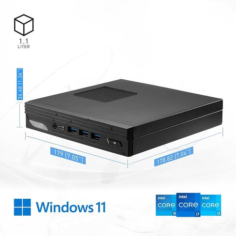 كمبيوتر MSI Pro DP10 Barebones Mini PC: Intel Core i5-1340P، WiFi 6E، BT 5.2، Thunderbolt Type-C، شاشة مزدوجة، موفر للطاقة، أسود: 13M-021BUS in Saudi Arabia