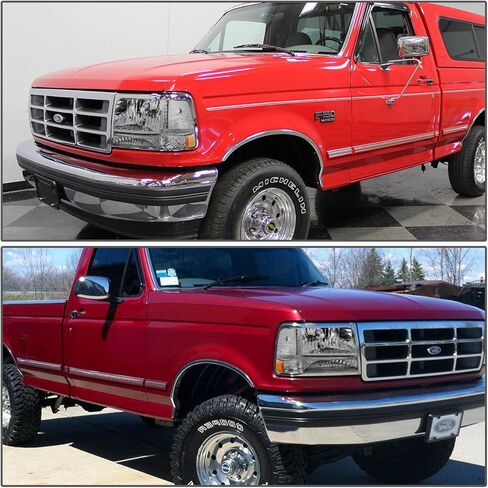 DNA السيارات HL-OH-F15092-6P-CH-AM الكروم العنبر المصابيح الأمامية لاستبدال 92-96 برونكو F150 F250 F350 in Kuwait
