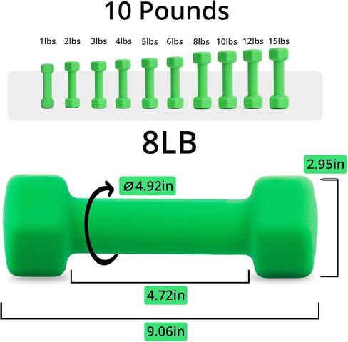 Portzon 10 Colors Options Compatible with Set of 2 Neoprene Dumbbell,1-15 LB, Anti-Slip, Anti-roll, Hex Shape in Saudi Arabia