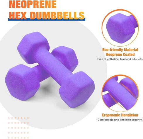 Portzon 10 Colors Options Compatible with Set of 2 Neoprene Dumbbell,1-15 LB, Anti-Slip, Anti-roll, Hex Shape in Saudi Arabia