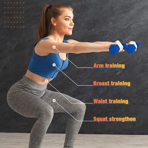 Portzon 10 Colors Options Compatible with Set of 2 Neoprene Dumbbell,1-15 LB, Anti-Slip, Anti-roll, Hex Shape in Saudi Arabia