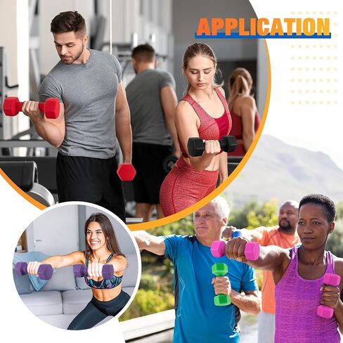 Portzon 10 Colors Options Compatible with Set of 2 Neoprene Dumbbell,1-15 LB, Anti-Slip, Anti-roll, Hex Shape in Saudi Arabia