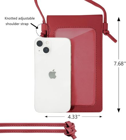 محفظة جلدية أنيقة للهاتف الخلوي للنساء، حقيبة هاتف خفيفة الوزن مع نافذة شفافة وشاشة لمس مقاس 6.7 بوصة، محفظة هاتف مع إغلاق مغناطيسي وحزام كتف قابل للتعديل in Kuwait