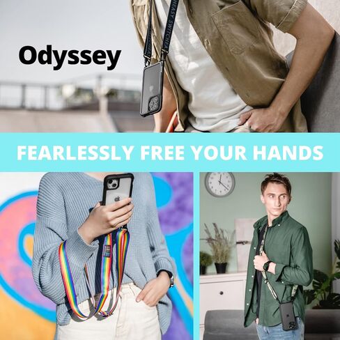 حافظة SWITCHEASY متينة لهاتف iPhone 13 Pro Max مع حزام - Odyssey، حافظة كروس من سبائك الألومنيوم من فئة الطائرات مقاس 6.7 بوصة مع حبل، حماية من الدرجة العسكرية الأمريكية، حزام رقبة أنيق قابل للتعديل (قوس قزح) in Kuwait