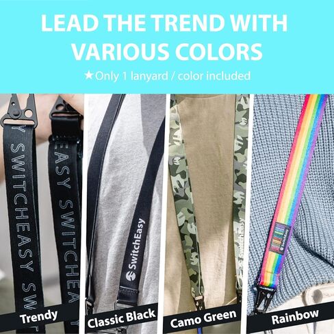 حافظة SWITCHEASY متينة لهاتف iPhone 13 Pro Max مع حزام - Odyssey، حافظة كروس من سبائك الألومنيوم من فئة الطائرات مقاس 6.7 بوصة مع حبل، حماية من الدرجة العسكرية الأمريكية، حزام رقبة أنيق قابل للتعديل (قوس قزح) in Kuwait