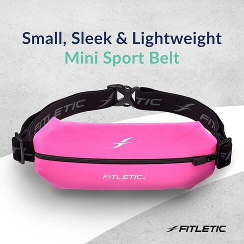 Fitletic Active Lifestyle Fanny Pack وحزام الجري الرياضي الصغير للرجال والنساء - خفيف الوزن، ومنخفض المظهر وتصميم أنيق - حقيبة ليكرا فائقة النعومة وقابلة للتوسيع - تناسب جميع الهواتف - جيب منظم داخلي in Kuwait