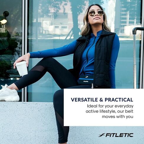 Fitletic Active Lifestyle Fanny Pack وحزام الجري الرياضي الصغير للرجال والنساء - خفيف الوزن، ومنخفض المظهر وتصميم أنيق - حقيبة ليكرا فائقة النعومة وقابلة للتوسيع - تناسب جميع الهواتف - جيب منظم داخلي in Kuwait