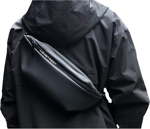 حقيبة كروس فاني للرجال، حقيبة خصر كبيرة مقاومة للماء، حقيبة عصرية بحزام الصدر للرجال أثناء السفر والجري وركوب الدراجات الرياضية، وحمل جميع الهواتف in Kuwait