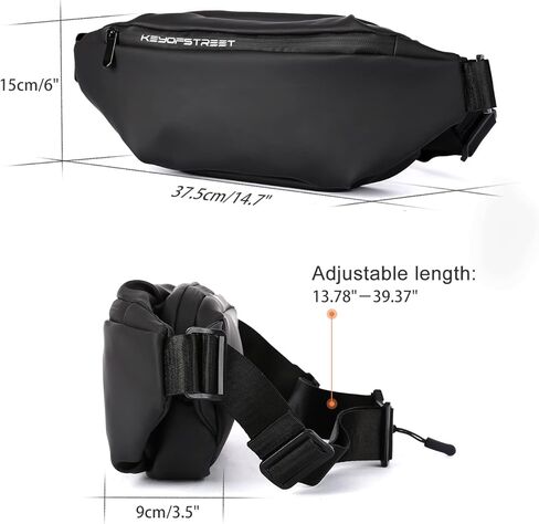 حقيبة كروس فاني للرجال، حقيبة خصر كبيرة مقاومة للماء، حقيبة عصرية بحزام الصدر للرجال أثناء السفر والجري وركوب الدراجات الرياضية، وحمل جميع الهواتف in Kuwait