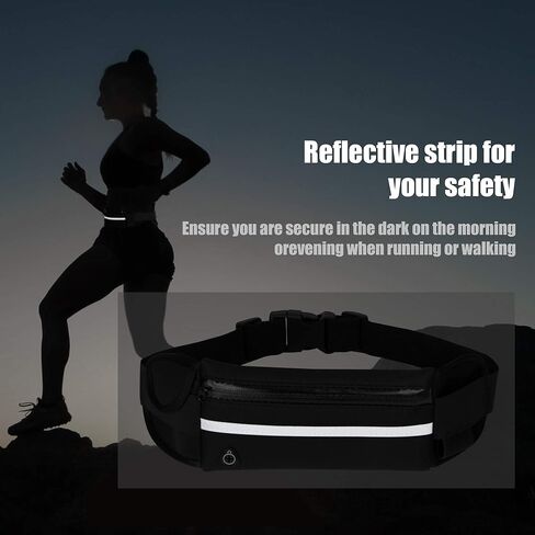 Running Belt Waist Packs,Workout Fanny Pack,Ultra Light Bounce Free Waist Pouch Fitness Workout Belt Sport Waist Pack for Women Men,Adjustable Waistband Bag for All Kinds of Phone (2 Pack-Black+Pink) in Kuwait