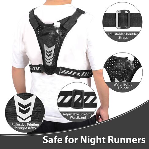 Chest Bag for Men, Waterproof Sports Utility Chest Pack with Water Bottle Holder&Phone Holder, Lightweight&Adjustable EDC Sports Chest Bag for Workout Running Fishing Cycling Hiking Skiing in Kuwait