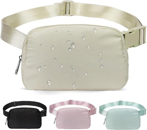 Fanny Pack for Running Women Crossbody Belt Bag Fashionable Cute Waist Pack Bum Bag for Travel Workout Hiking (Beige) in Kuwait