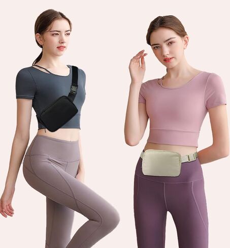 Fanny Pack for Running Women Crossbody Belt Bag Fashionable Cute Waist Pack Bum Bag for Travel Workout Hiking (Beige) in Kuwait
