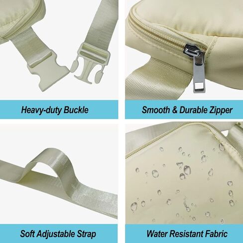 Fanny Pack for Running Women Crossbody Belt Bag Fashionable Cute Waist Pack Bum Bag for Travel Workout Hiking (Beige) in Kuwait