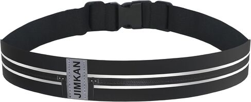 Running Belt for Women Men, Water-resistant Running Fanny Pack with Dual Pockets, Bounce-Free Adjustable Runner Waist Pack Fits Most Cell Phone for Sports Gym Workout Jogging (Black) in Saudi Arabia