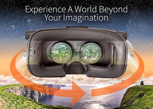 Utopia 360° VR Headset | 3D Virtual Reality Headset for VR Games, 3D Movies, and VR Apps - Compatible with iPhone and Android Smartphones (2018 Virtual Reality Headset Model) Black in Kuwait