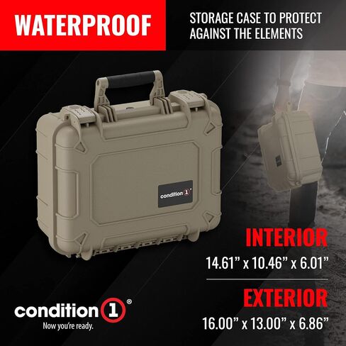 Condition 1 16" Medium Waterproof Protective Hard Case with Foam, 16" x 13" x 7" #179, Watertight IP67 Dust Proof and Shock Proof TSA Approved Portable Carrier in Saudi Arabia