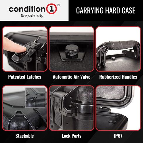 Condition 1 16" Medium Waterproof Protective Hard Case with Foam, 16" x 13" x 7" #179, Watertight IP67 Dust Proof and Shock Proof TSA Approved Portable Carrier in Saudi Arabia