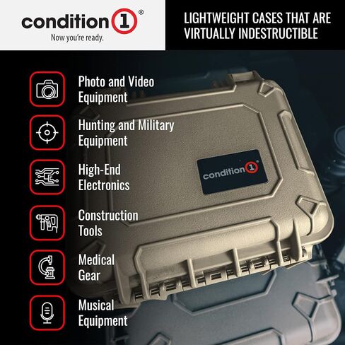 Condition 1 16" Medium Waterproof Protective Hard Case with Foam, 16" x 13" x 7" #179, Watertight IP67 Dust Proof and Shock Proof TSA Approved Portable Carrier in Saudi Arabia