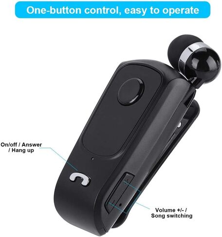 سماعة بلوتوث بوميا، سماعة أذن بلوتوث رياضية Fineblue F920، سماعة أذن قابلة للسحب بدون استخدام اليدين، سماعات رأس تلسكوبية مضادة لفقدان الوظيفة (أسود) in Kuwait