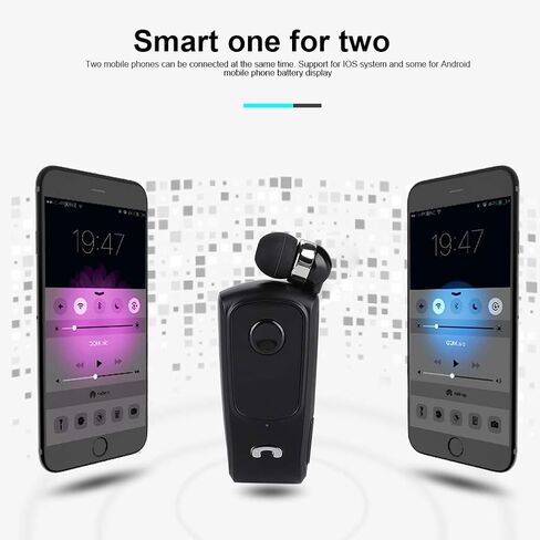 سماعة بلوتوث بوميا، سماعة أذن بلوتوث رياضية Fineblue F920، سماعة أذن قابلة للسحب بدون استخدام اليدين، سماعات رأس تلسكوبية مضادة لفقدان الوظيفة (أسود) in Kuwait