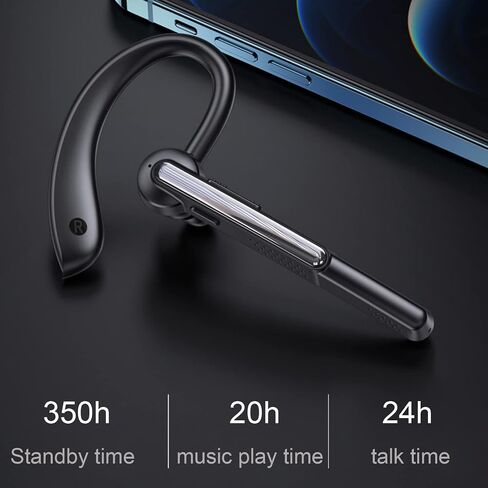 Wireless Headset Wireless Headphone Handsfree Call Earpiece Noise Cancelling Earbud Long Standby Time Earphone Compatible with Smart Cell Phones Trucker Car Driver Business Office Men Women (Grey) in Saudi Arabia