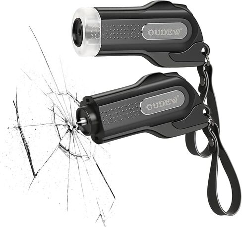 2Pcs Car Window Breaker Seatbelt Cutter, 2-in-1 Emergency Keychain Car Escape Tool, Compact Safety Hammer- Black in Kuwait