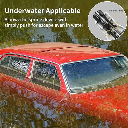 2Pcs Car Window Breaker Seatbelt Cutter, 2-in-1 Emergency Keychain Car Escape Tool, Compact Safety Hammer- Black in Kuwait