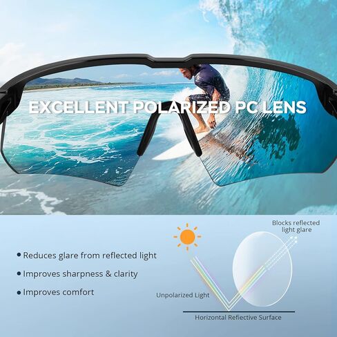 نظارات شمسية رياضية مستقطبة من KastKing Hillsboro للرجال والنساء، مثالية لممارسة رياضة البيسبول وركوب الدراجات والجري وركوب الدراجات، وحماية من الأشعة فوق البنفسجية in Kuwait